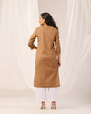 Brown Breathable Linen Long Kurta