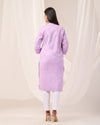 Lilac Breathable Linen Long Kurta
