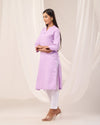 Lilac Breathable Linen Long Kurta