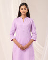 Lilac Breathable Linen Long Kurta