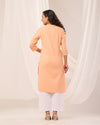 Peach Breathable Linen Long Kurta