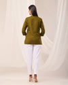Olive Green Breathable Linen Short Kurta