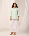 Mint Green Breathable Linen Short Kurta