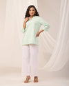 Mint Green Breathable Linen Short Kurta