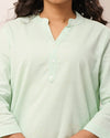 Mint Green Breathable Linen Short Kurta