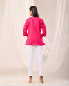 Hot Pink Breathable Linen Short Kurta