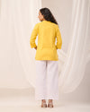 Yellow Breathable Linen Short Kurta