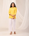 Yellow Breathable Linen Short Kurta
