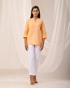 Peach Breathable Linen Short Kurta
