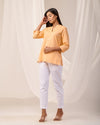 Peach Breathable Linen Short Kurta