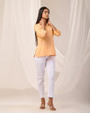 Peach Breathable Linen Short Kurta