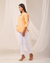 Peach Breathable Linen Short Kurta