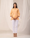 Peach Breathable Linen Short Kurta