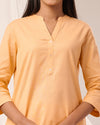Peach Breathable Linen Short Kurta