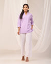 Lilac Breathable Linen Short Kurta