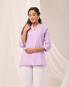 Lilac Breathable Linen Short Kurta