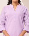 Lilac Breathable Linen Short Kurta