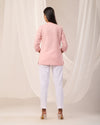 Salmon Pink Breathable Linen Short Kurta
