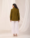 Olive Green Casual linen Shirt