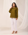 Olive Green Casual linen Shirt