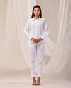 White Casual linen Shirt