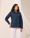 Navy Blue Casual linen Shirt