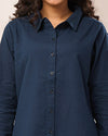 Navy Blue Casual linen Shirt