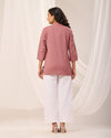 Rose Taupe Breathable Linen Short Kurta