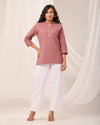 Rose Taupe Breathable Linen Short Kurta