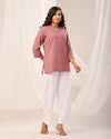 Rose Taupe Breathable Linen Short Kurta