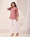 Rose Taupe Breathable Linen Short Kurta