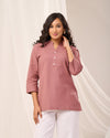 Rose Taupe Breathable Linen Short Kurta