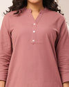 Rose Taupe Breathable Linen Short Kurta