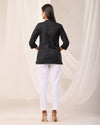 Black Breathable Linen Short Kurta