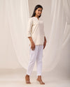 Ecru Breathable Linen Short Kurta
