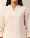 Ecru Breathable Linen Short Kurta