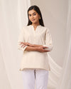 Ecru Breathable Linen Short Kurta