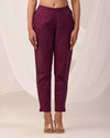 Wine Casual Cotton Pant