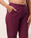 Wine Casual Cotton Pant