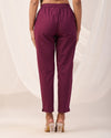 Wine Casual Cotton Pant