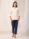 Navy Casual Cotton Pant