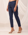 Navy Casual Cotton Pant