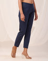 Navy Casual Cotton Pant