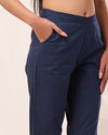 Navy Casual Cotton Pant