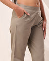 Gray Casual Cotton Pant