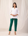 Green Casual Cotton Pant