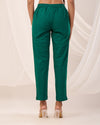 Green Casual Cotton Pant