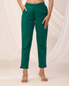 Green Casual Cotton Pant