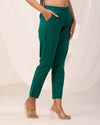 Green Casual Cotton Pant
