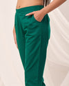 Green Casual Cotton Pant